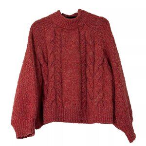 Universal Thread Mock Neck Cable Knit Cropped Sweater plus size XXL